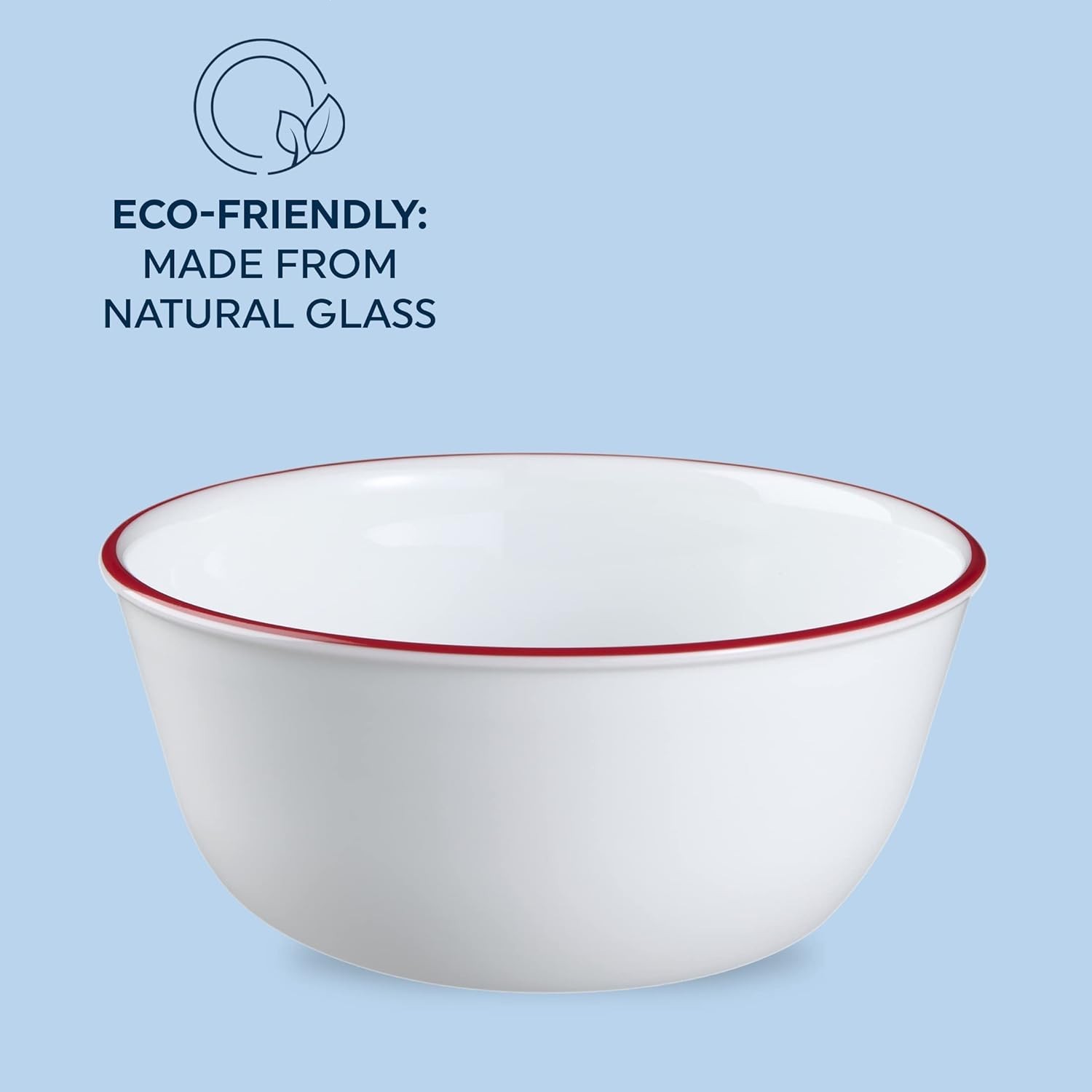 Glass 28oz Red Band Bowl 6pk