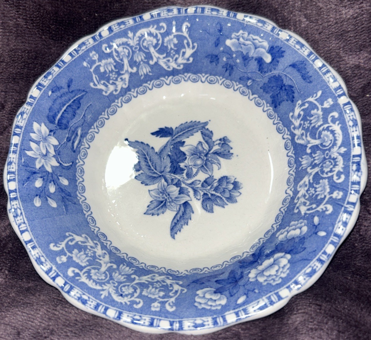 Set Of 6 + 1 Vintage Copeland Spode’s Blue Camilla 5 3/8″ Fruit, Dessert Bowls