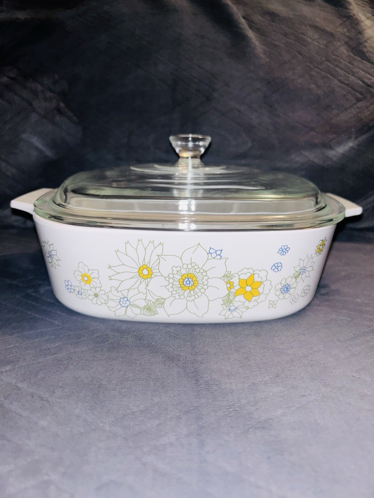 Vintage Corning Ware Floral Bouquet 2 Quart Casserole Dish A-2-B with Lid A-9-C