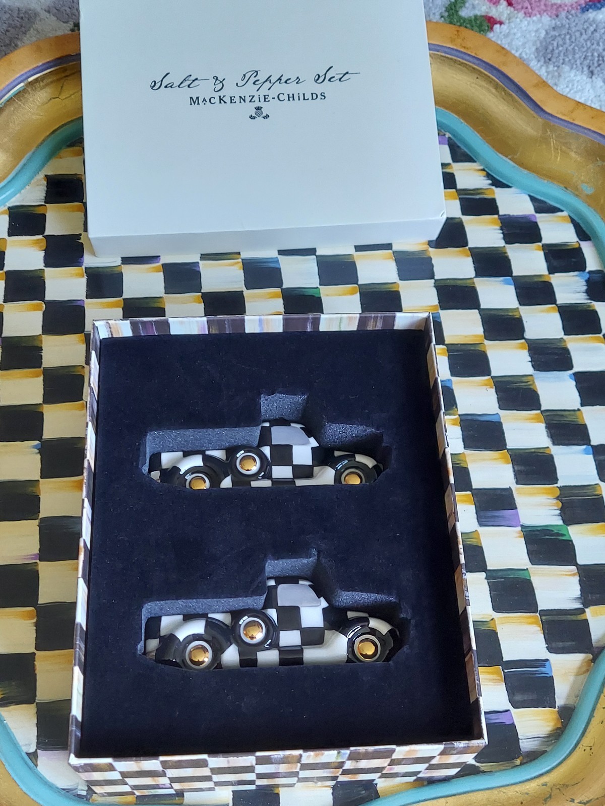 MacKenzie-Childs Courtly Truck Salt And Pepper Shakers