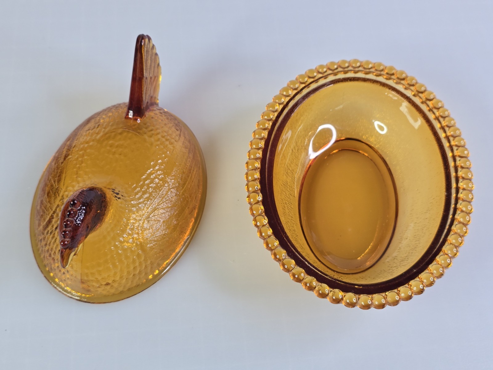VTG Indiana Glass Amber Golden Hen On A Nest Candy Dish EXCELLENT LOOK !! GIFT !