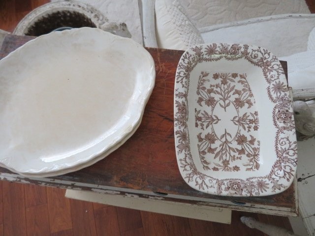 GORGEOUS Old Vintage WHITE BROWN Transferware IRONSTONE DISH Bowl Boote England