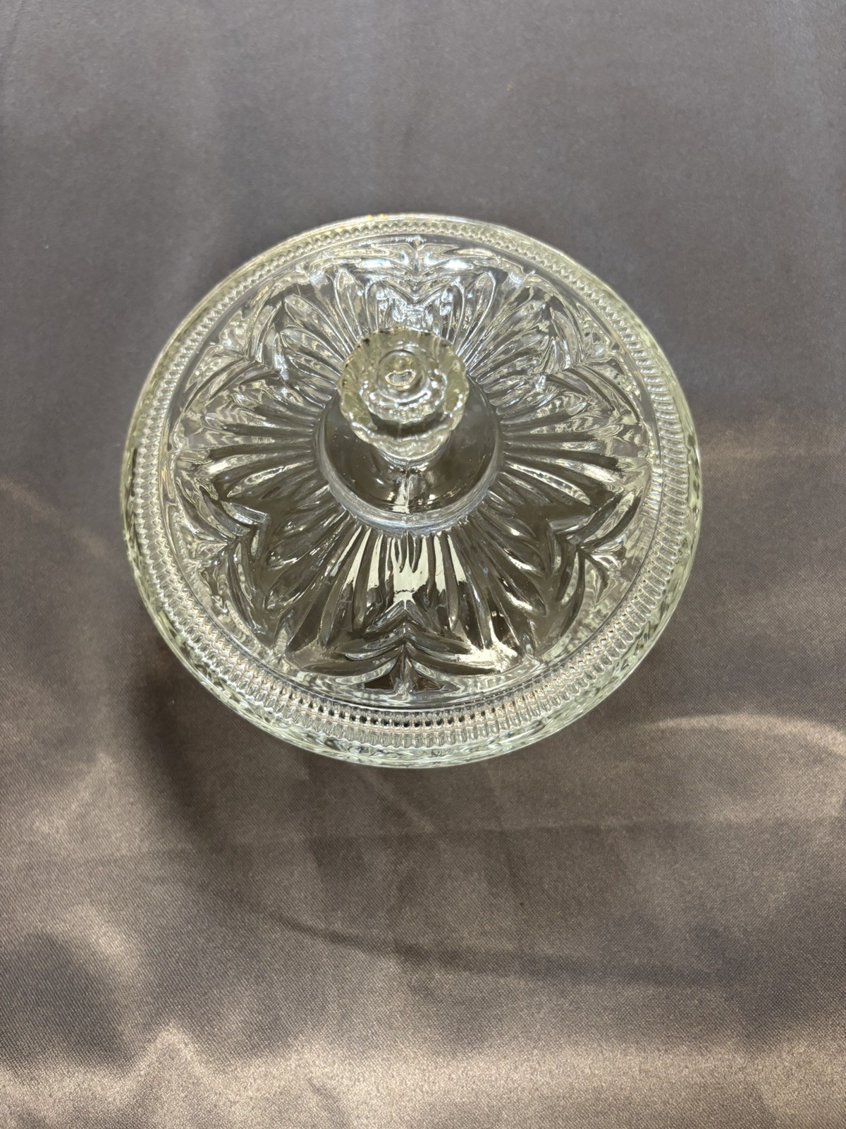 Vintage Avon Glass Candy Bowl with Lid, Trinket Dish, Star Patterned Glass 6×3