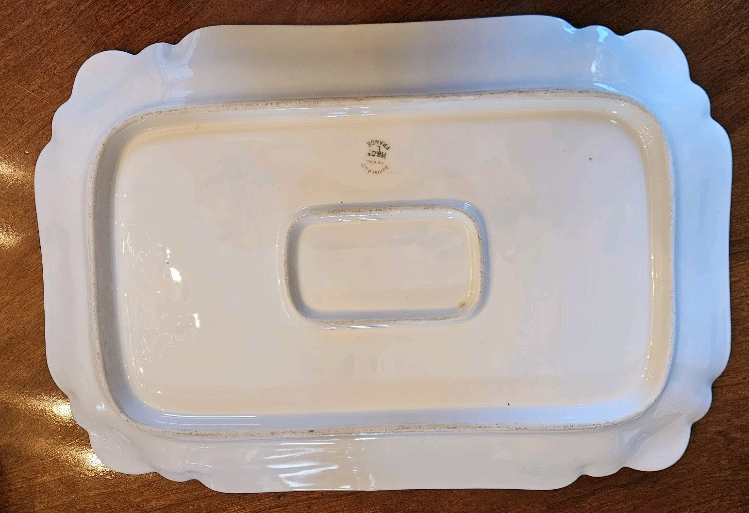 14″ Haviland Limoges Blue Green Yellow Rose Rust Gold Platter Tray Schleiger 266