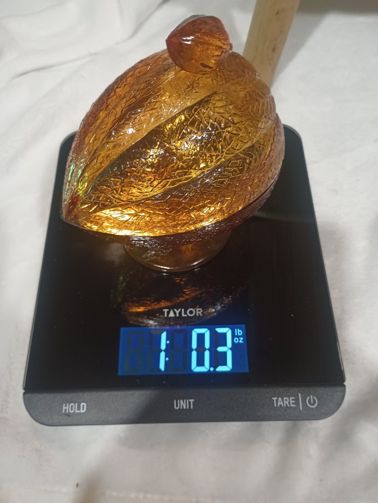 Vintage L.E. Smith Amber Melon Bowl Candy Dish.6×5 In, No Chips