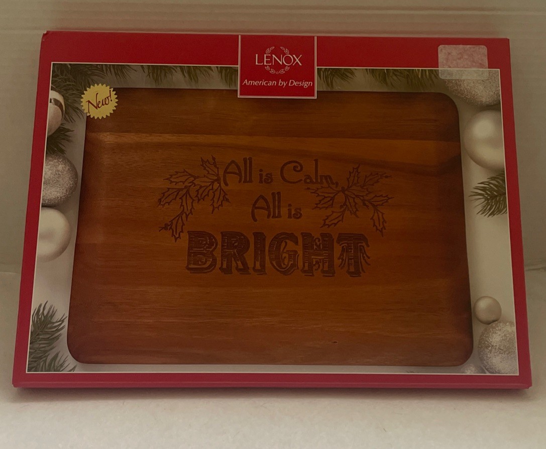Lenox Home For The Holiday Wood Board Charcuterie NEW