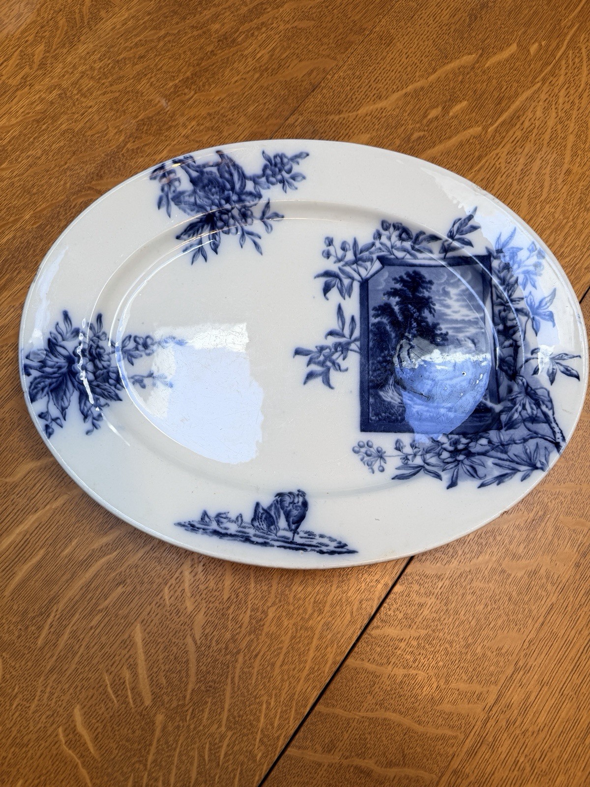 Davenport ‘Osborne’ Aesthetic Movement Flow Blue 15.5” Platter Very Nice!