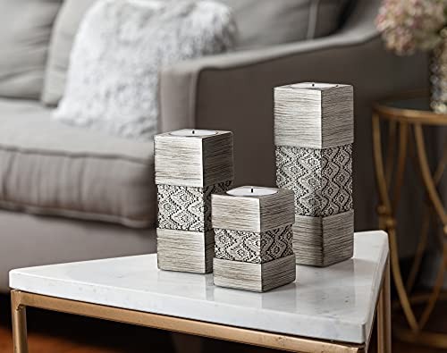 Tealight Candle Holder Set of 3 – Centerpiece for Living Room and Dining Room