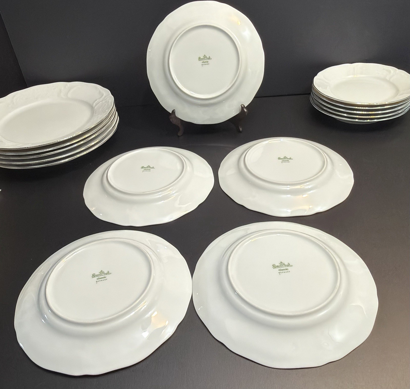 VTG Rosenthal Germany Sanssouci White Embossed 15Pc Dinner Set 5place Setting EC