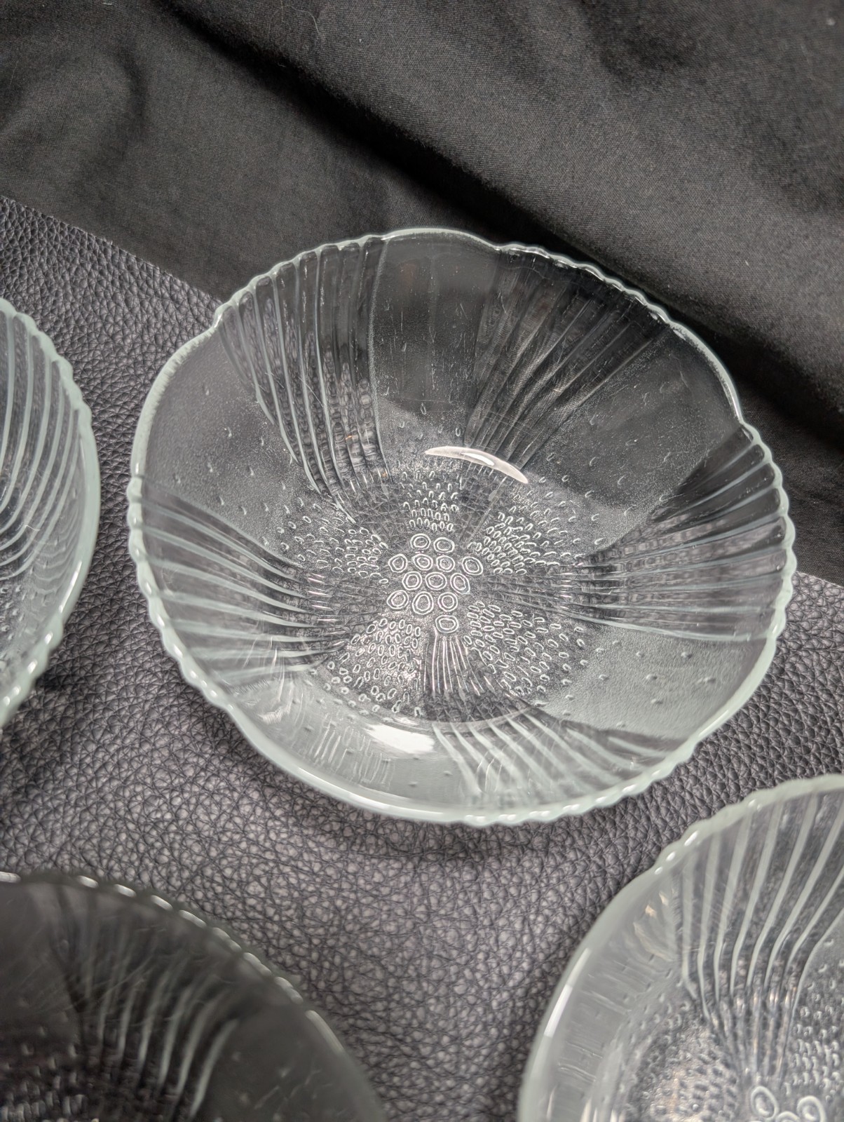 1970’s Set of 4 Libbey Harmony Glass Berry/Dessert Bowls Clear Glass Serving 5in