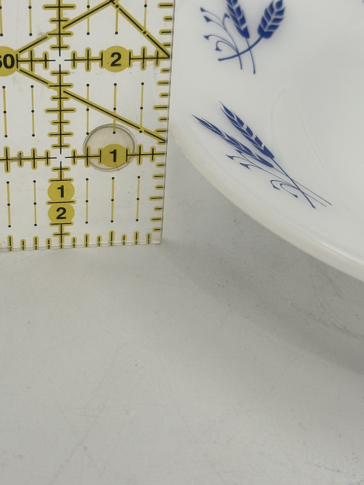Colorex 54AB Milk Glass 9” Dinner Plate Vintage Blue Wheat Pattern Portugal