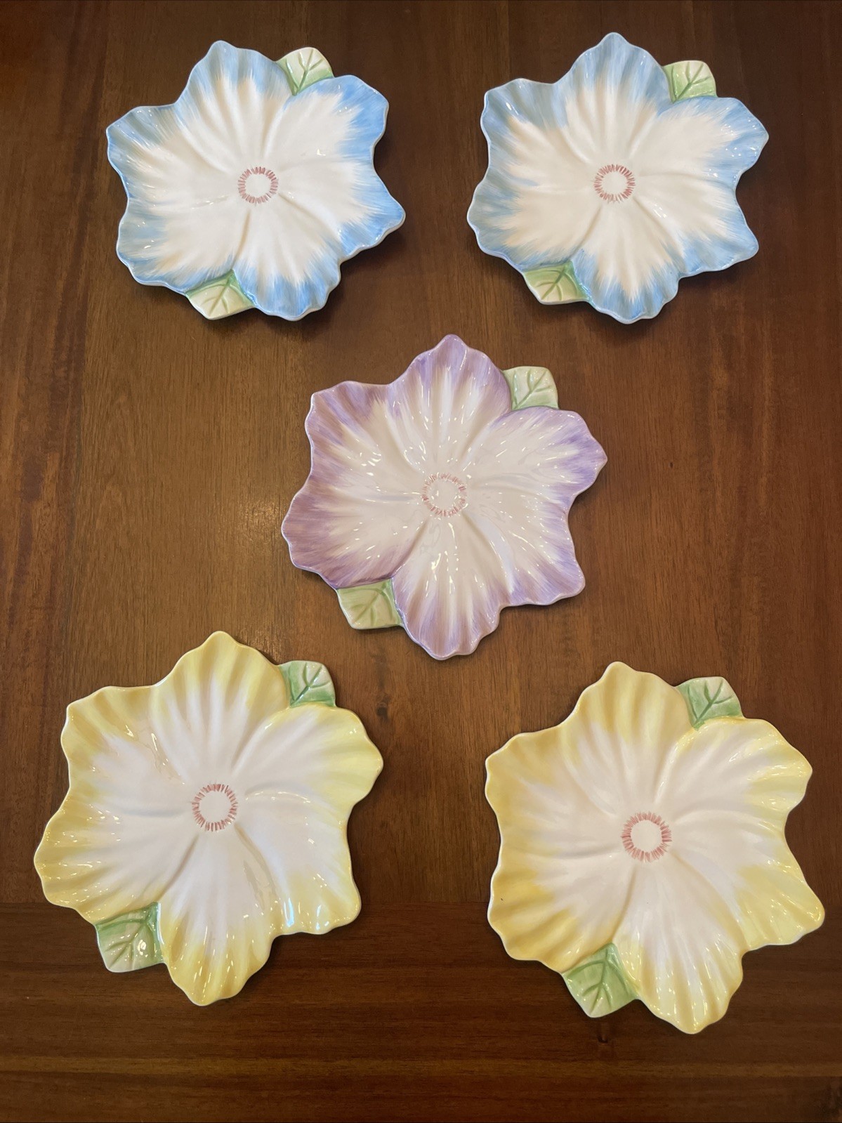Vintage 1992 Bambay Flower Salat Dessert Plate Set Of 5