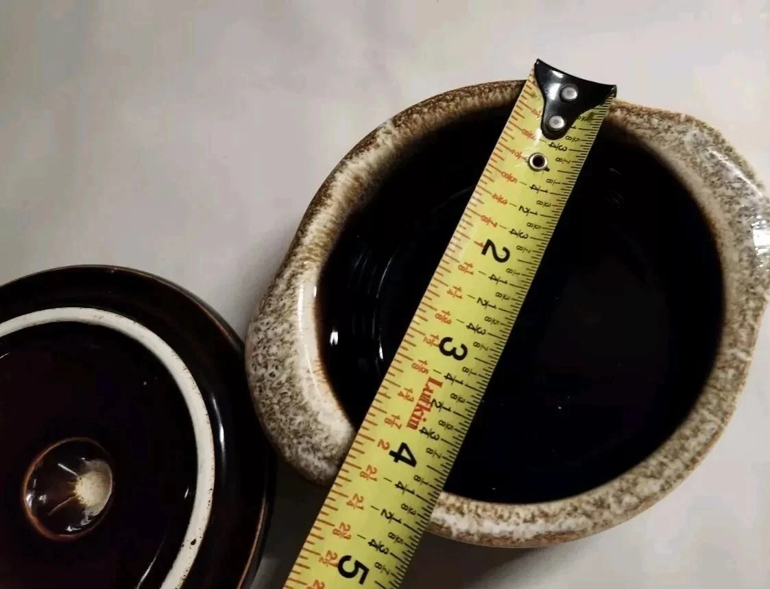 Vintage Hull Sugar Bowl With Lid USA Pottery Brown Drip Glaze Oven Proof