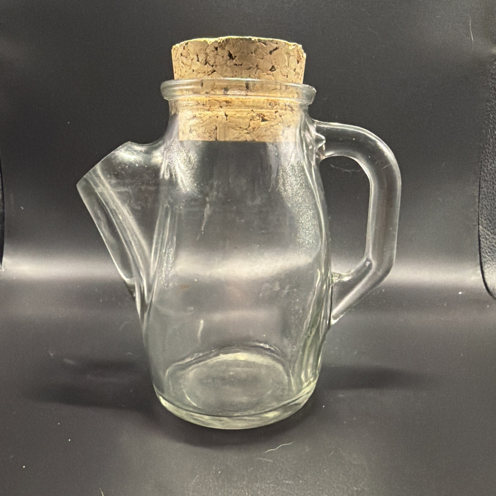 Vintage Glass Candy/Nut Server Glass Pitcher Snub Spout And Cork