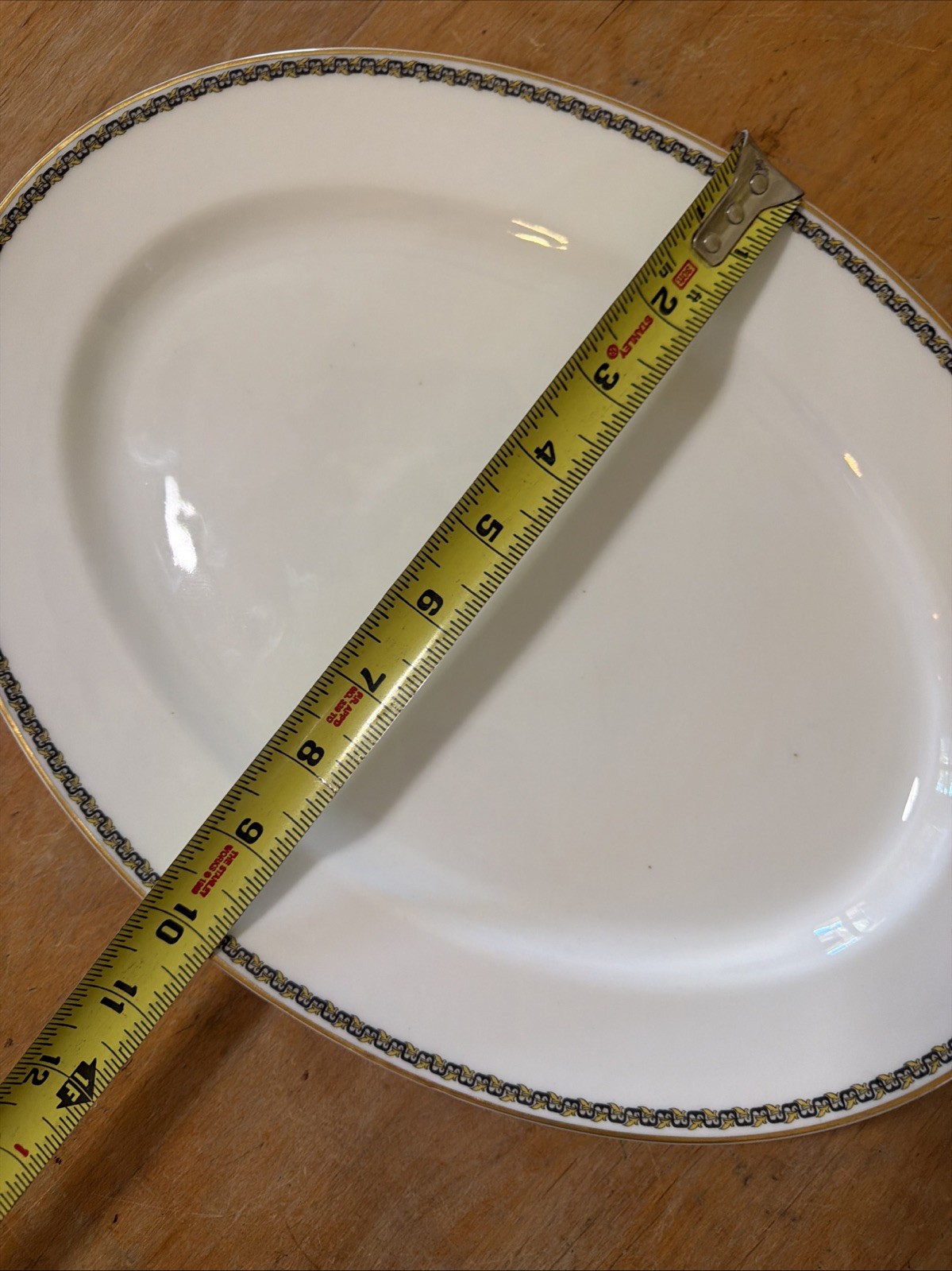 Haviland Limoges 14″serving platter Albany Schleiger 107 gold trim Greek key VTG