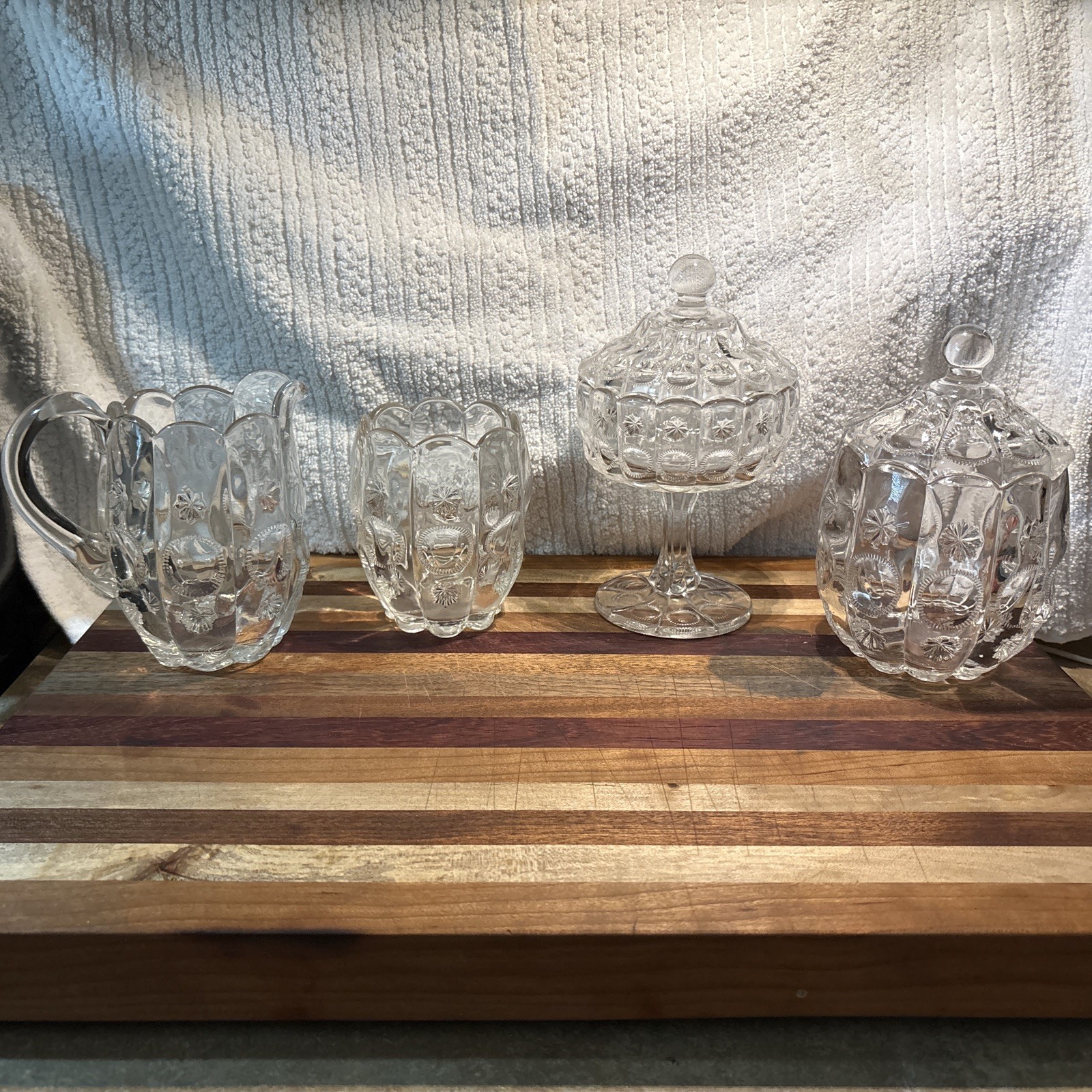 c1890-1920 EAPG Dalzell Gilmore Leighton Priscilla Moon Star 4pc set