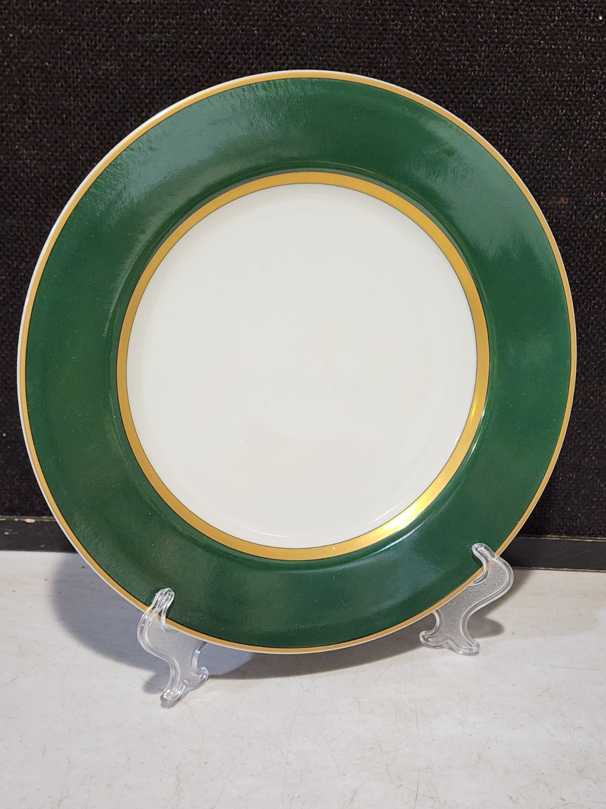 1- Vintage 1978 Fitz & Floyd Renaissance Dark Green 10 1/4″ Dinner Plate