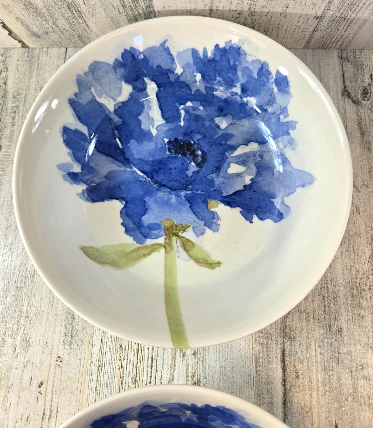 Royal Stafford Blue Poppy Soup Bowls set of 2 England