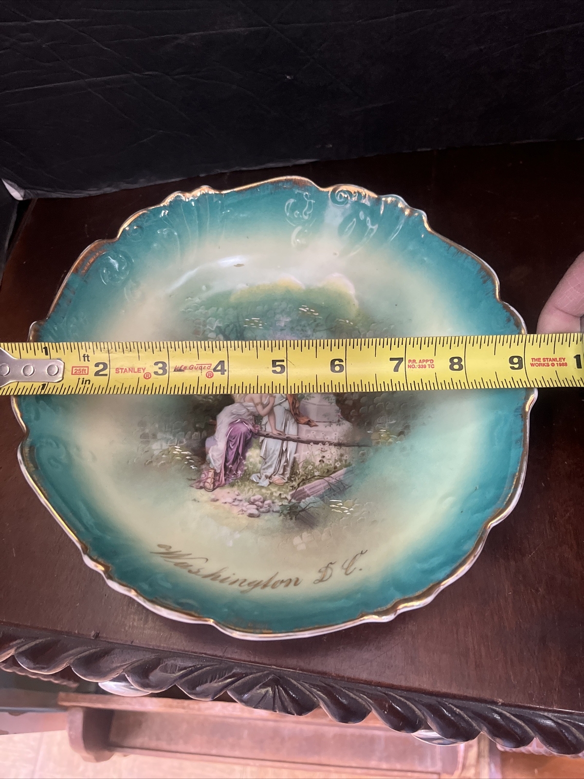 Antique Bavaria Floral Neoclassical Women Ornate Fruit Berry bowl Centerpiece