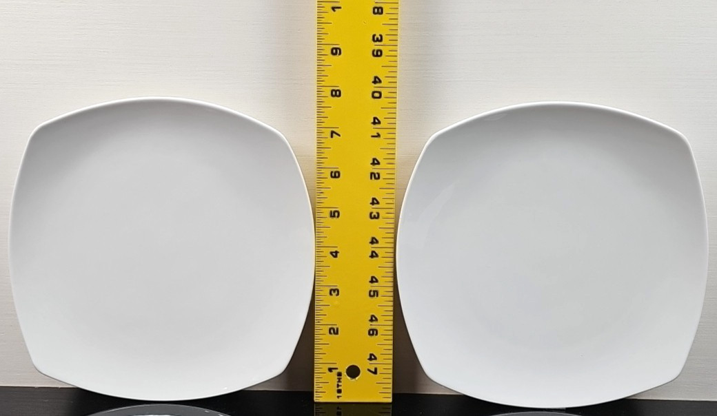 3 Churchill Recline Square Salad Plate Set White Elegant Serving Dining Dish Lot