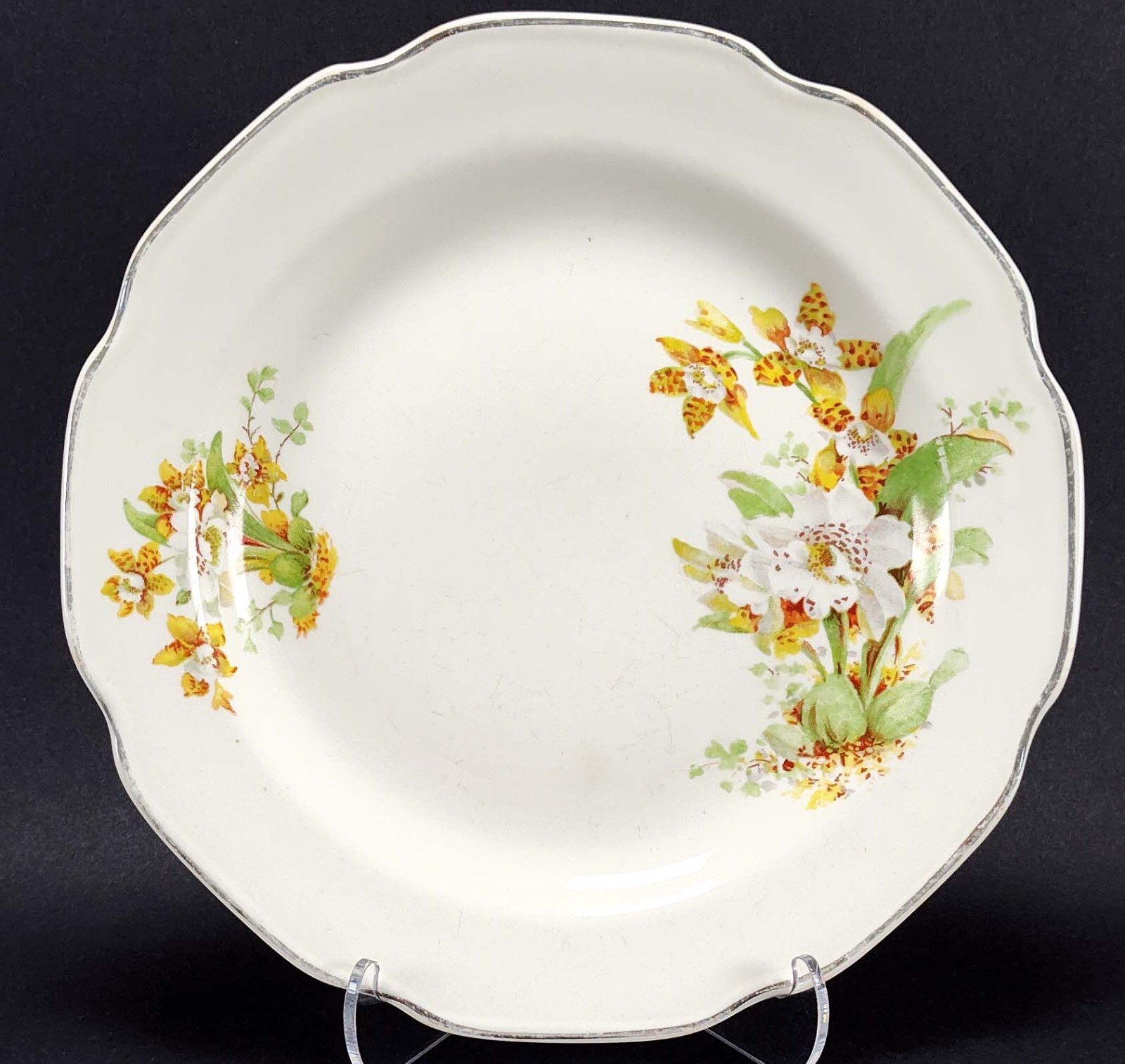 4 Vintage Mismatched China Salad Plates Gallery Wall Collection Display Cracked