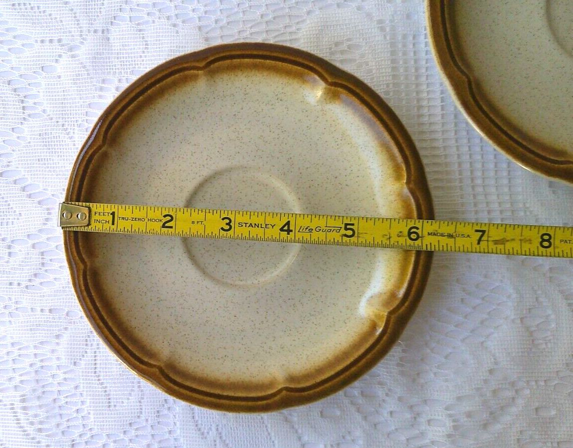 70s Vintage MIKASA Provincial JC000 Set of 2 Stoneware Saucer Plates Replacement