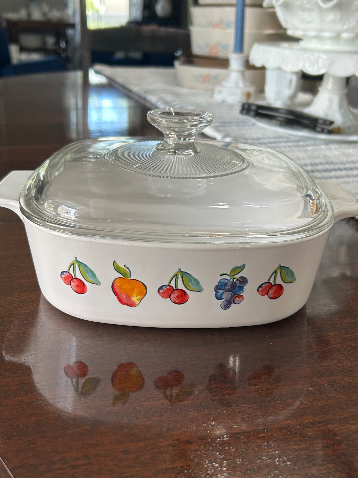 Vintage Corning Ware Fruit Basket 5pc Set A-2-B w/Lid & 2 A-1 1/2-B 1 Plastic Li