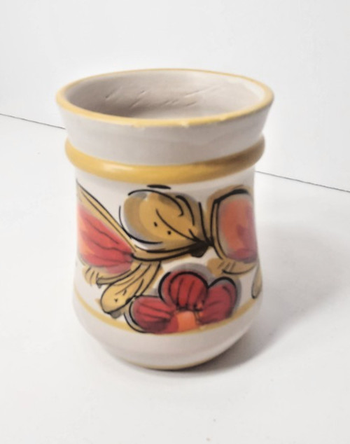 HOLT HOWARD 1970’S HANDPAINTED DAISY FLORAL MCM MUG/CUP RED YELLOW ORANGE ITALY