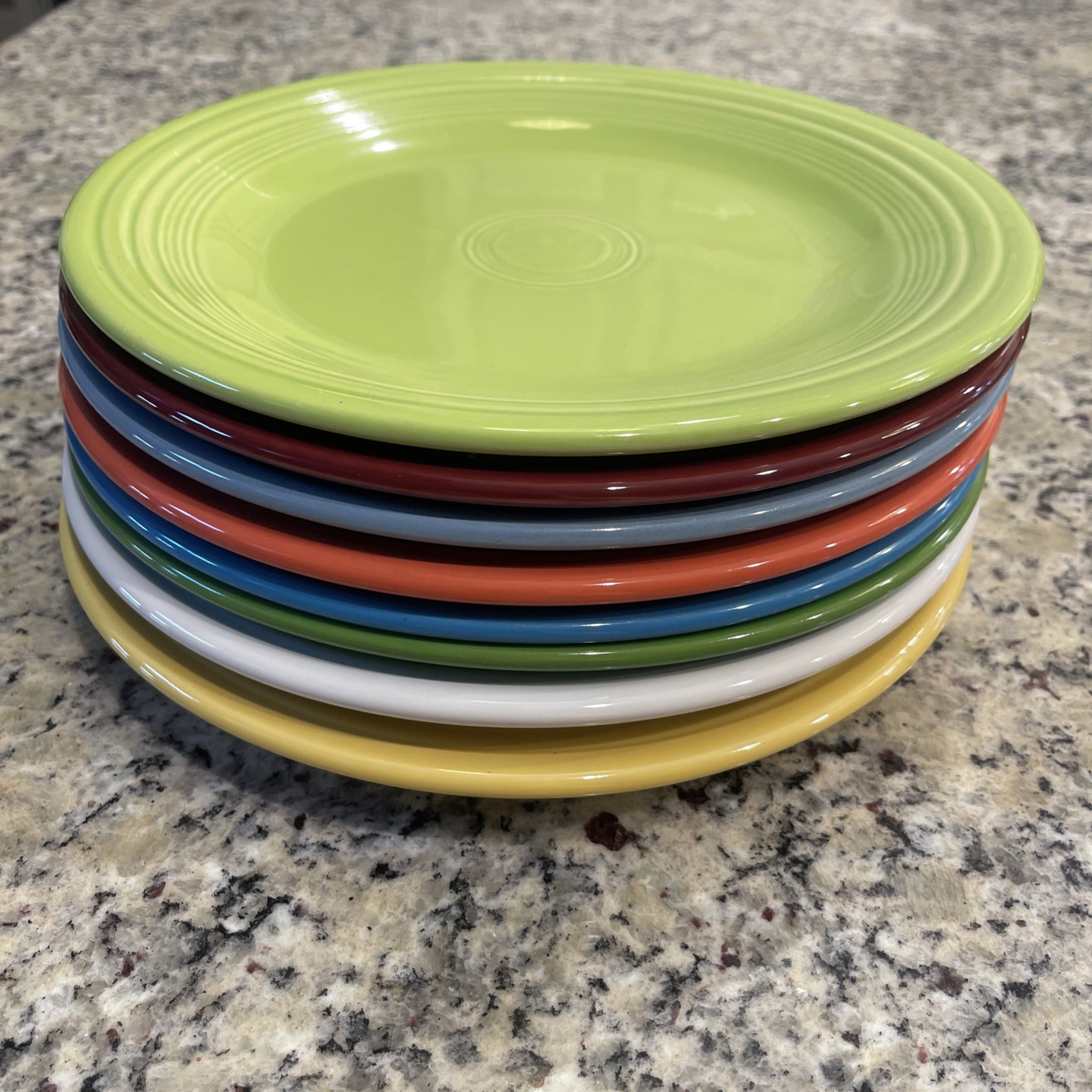 (8) Classic Fiesta Ware 10.5″ Mixed Colors Dinner Plates USA