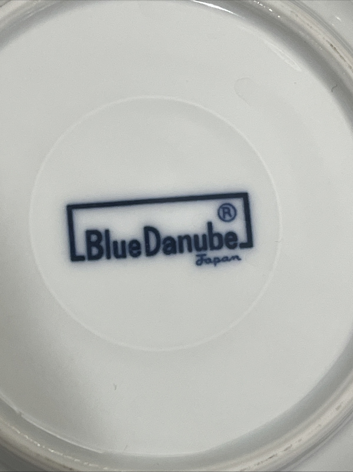Blue Danube China Set Cup And Saucer w/ Ribbon / Banner Logo