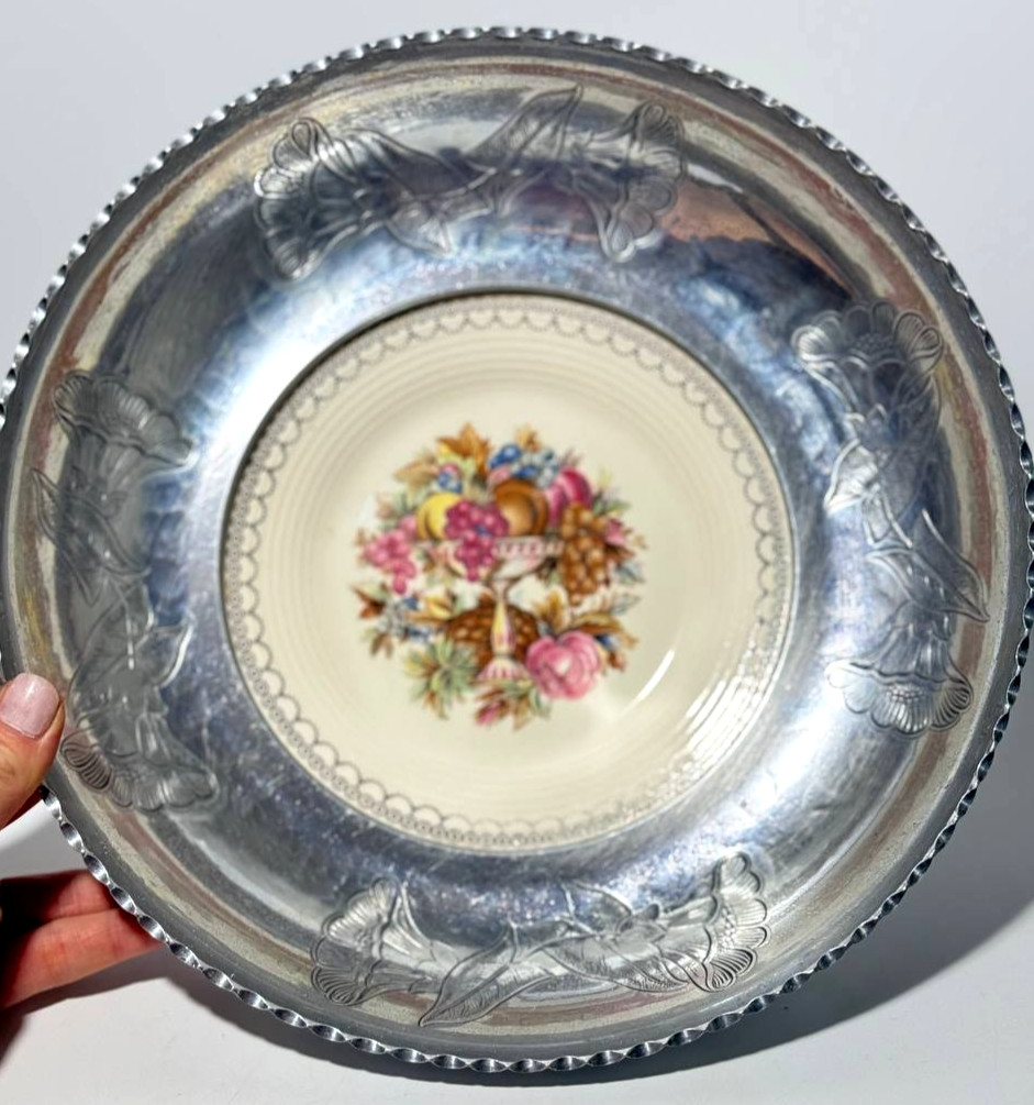 Triumph Limoges Imperial Victorian Serving Platter – Farberware Insert, USA 1940