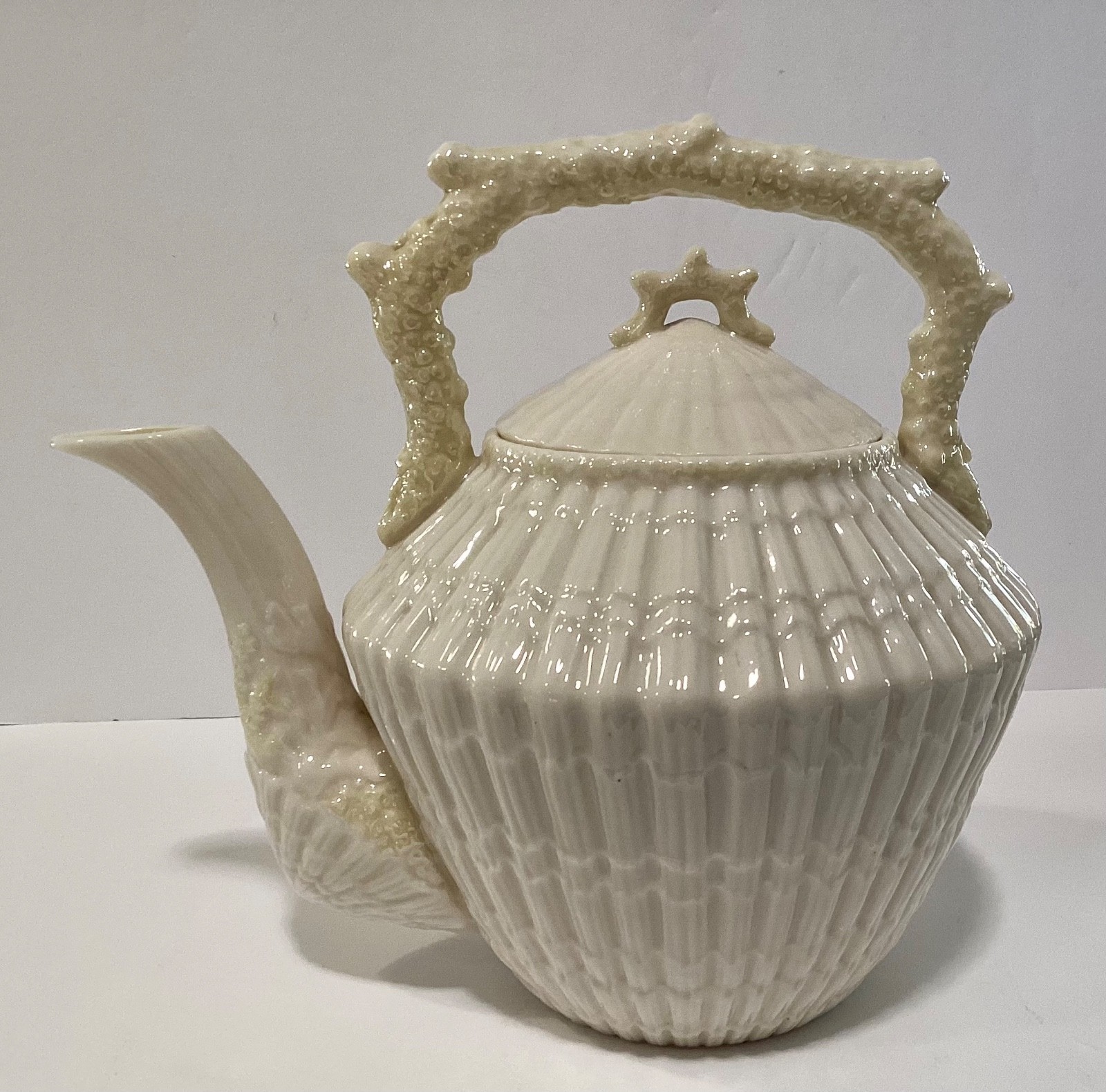 Rare Belleek Ireland Limpet Teapot Handled Nautical Shell Design 3rd Black Mark