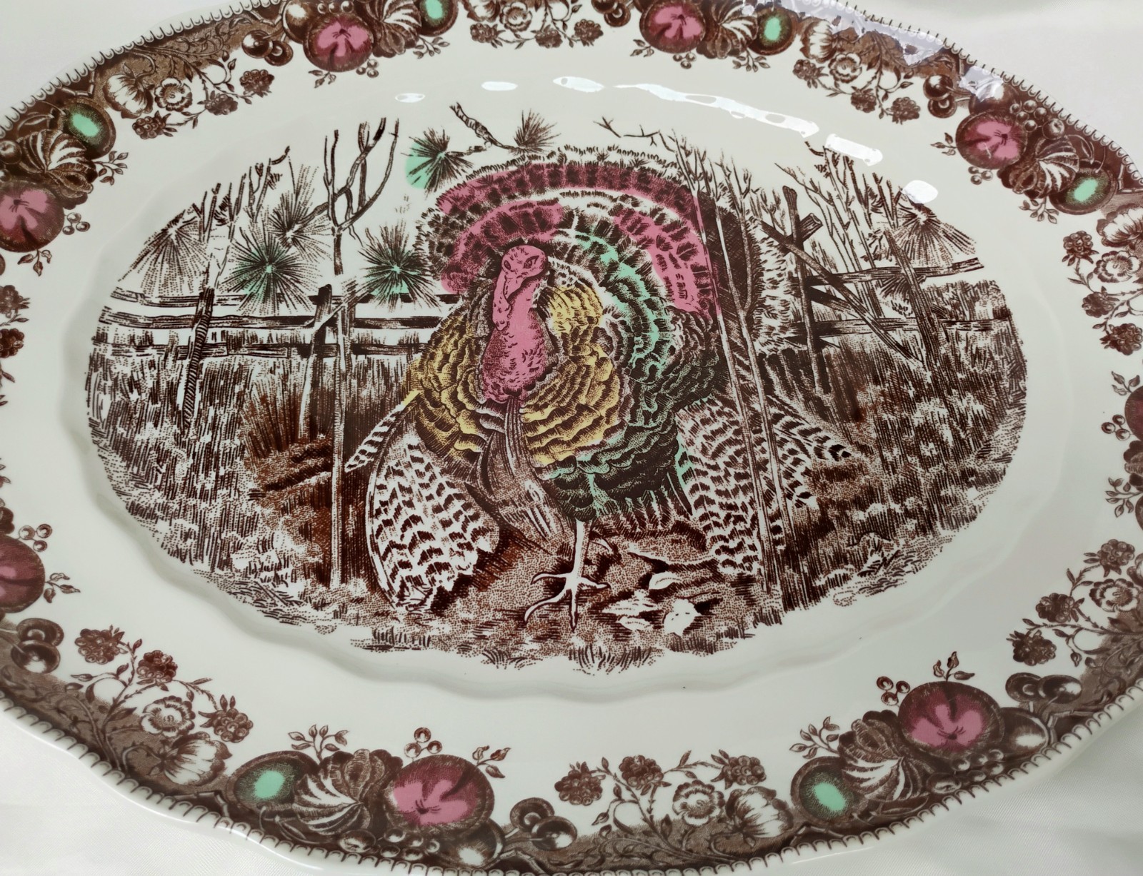Johnson Brothers Bros HIS MAJESTY Large Turkey Platter Thanksgiving 15.5″ x 13″