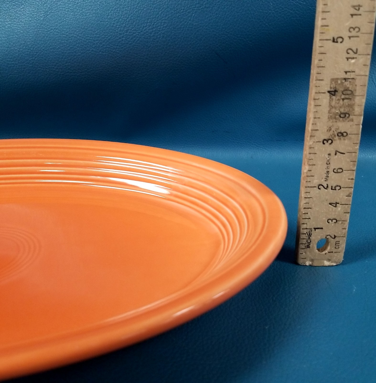 Embossed Logo Fiesta Ware Orange Serving Platter 13 3/4″