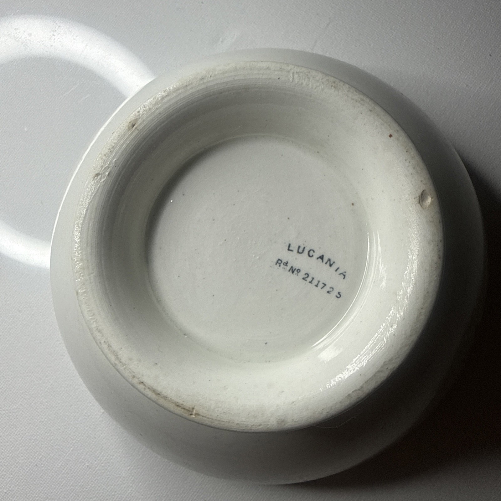 RARE Antique 1893 British Transferware Bowl – “LUCANIA” Pattern (Rd No 211725)