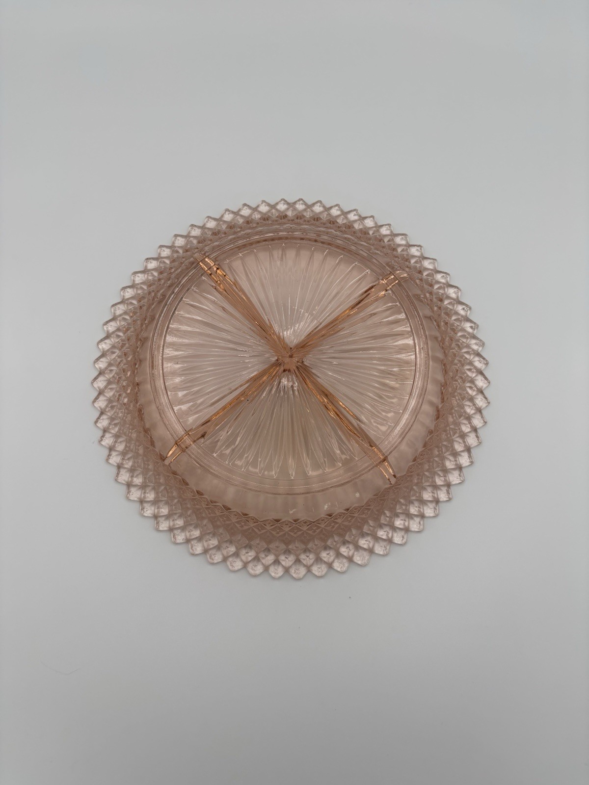 Vintage Anchor Hocking Miss America Pink Depression Glass 4 Divided Relish Tray
