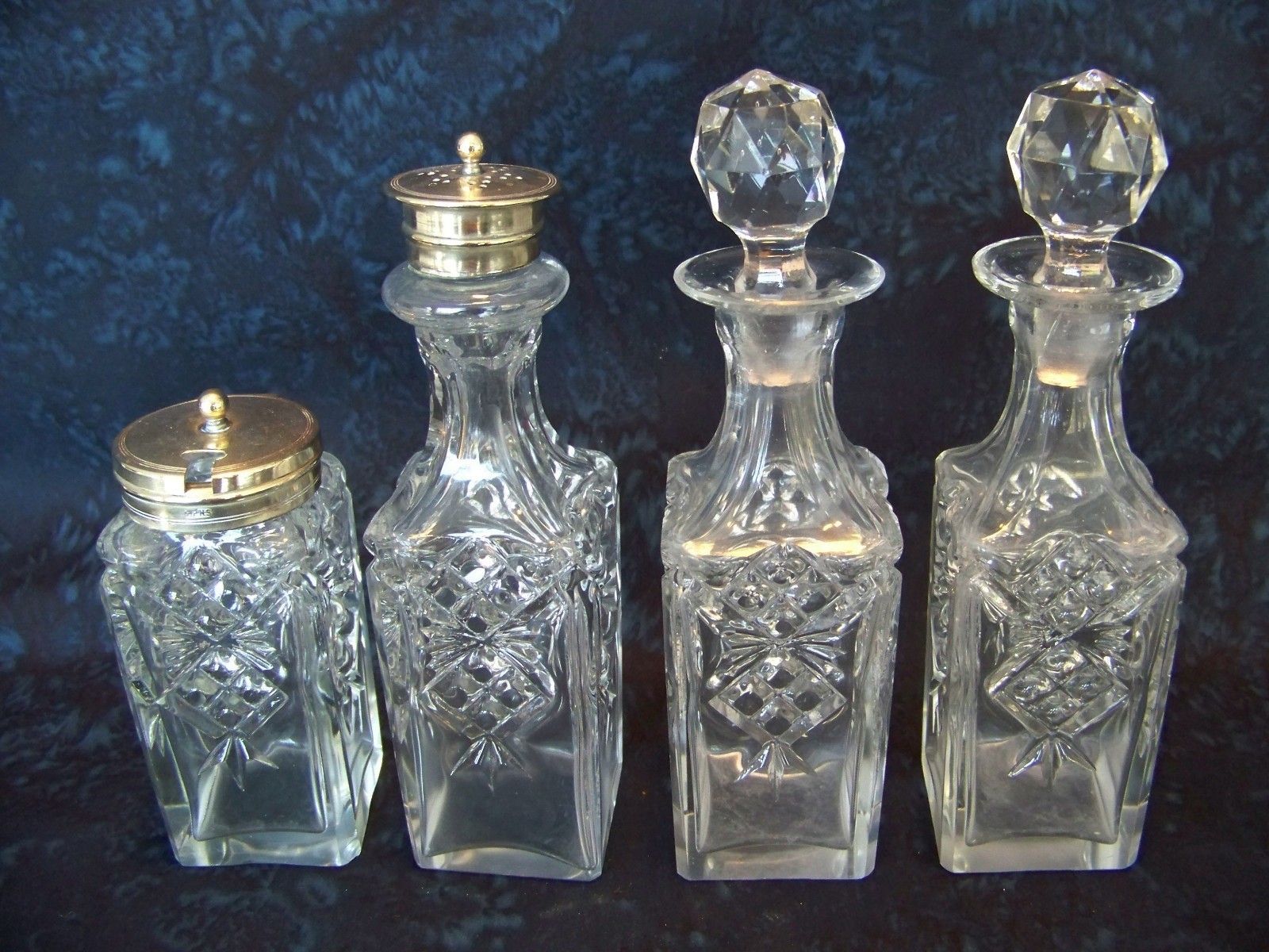 BHA England EPNS Silverplate and Glass CRUET SET