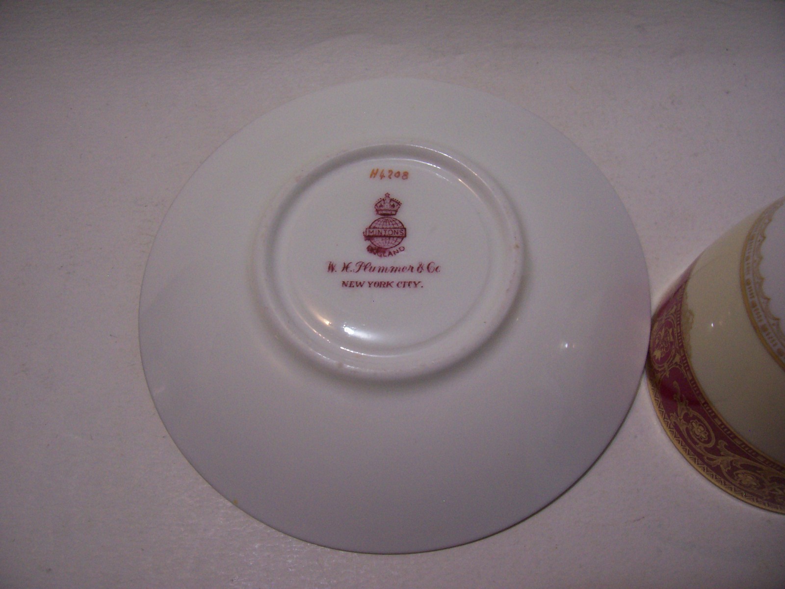 ANTIQUE MINTON ENCRUSTED GOLD RED DEMITASSE SET MINT CONDITION 4 1/4 INCHES MINT