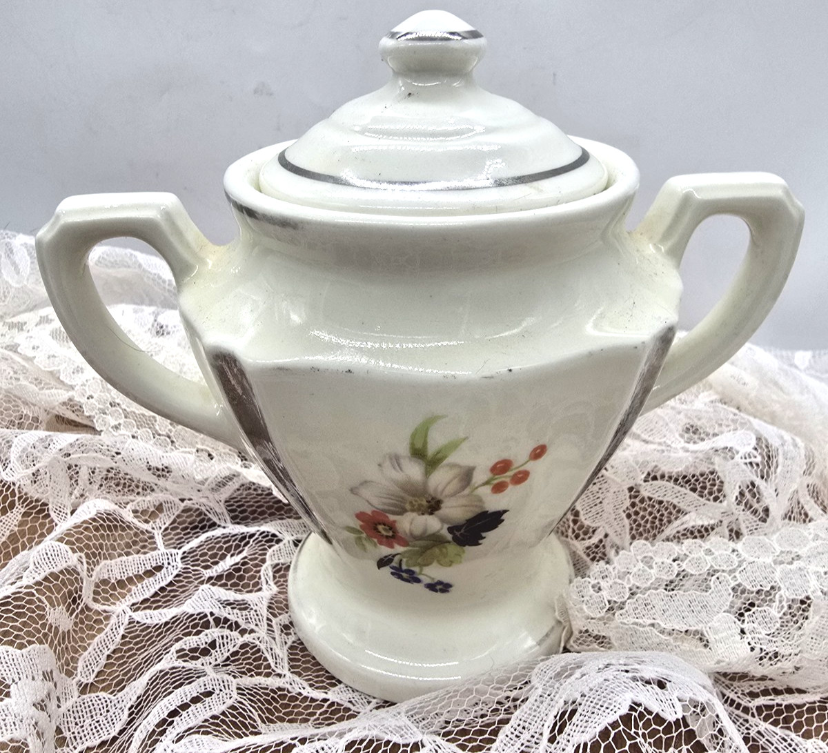 Lot antique & vintage FLoral China plate Creamer saucer trinket pitcher sugar