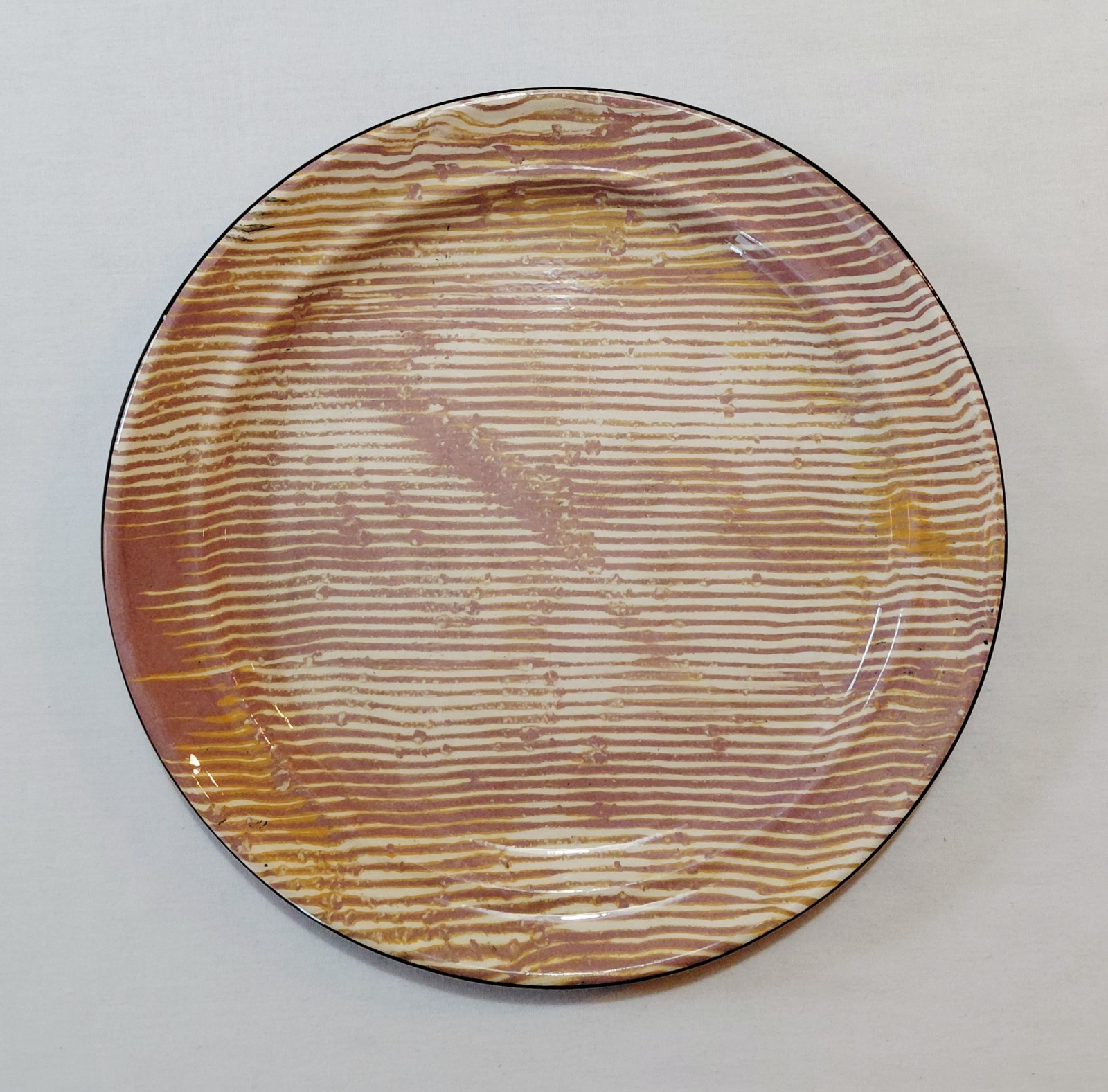 Claudia Reese Dinner Plates 11 1/4″ Abstract Cera Mix Post Modern Pottery Vtg 6