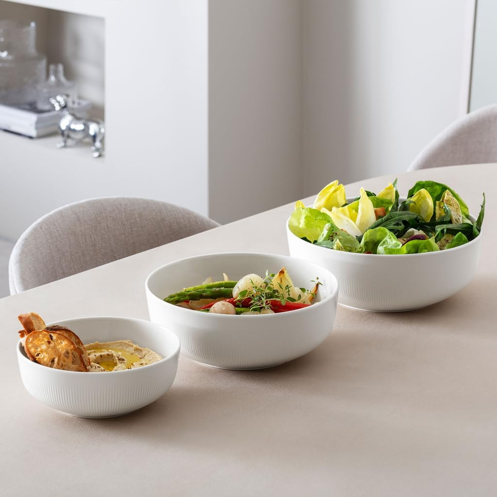 Afina Gourmet Medium Serving Bowl, Premium Porcelain, Made in Germany, Dishwashe