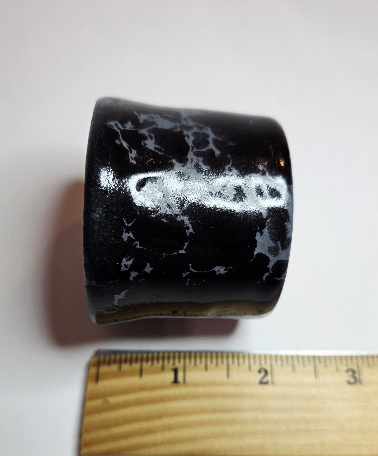 Rare Vintage Bennington Potters Black Agate Espresso Cup Saucer Set #1675 #1676