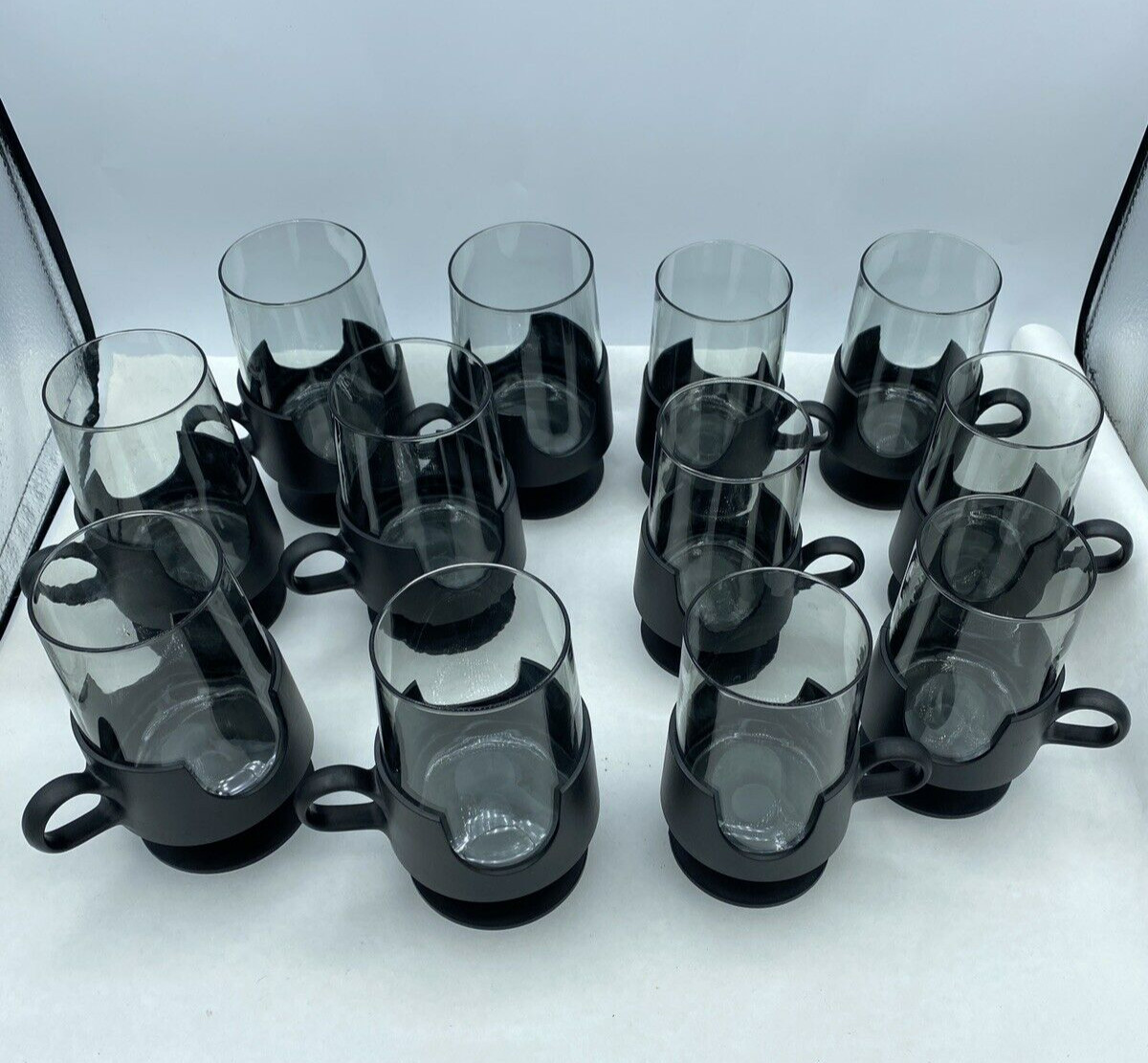 Set of 12 Vintage MCM Corning Glas-Snap Hot Cold Beverage Glasses 8oz & 10oz