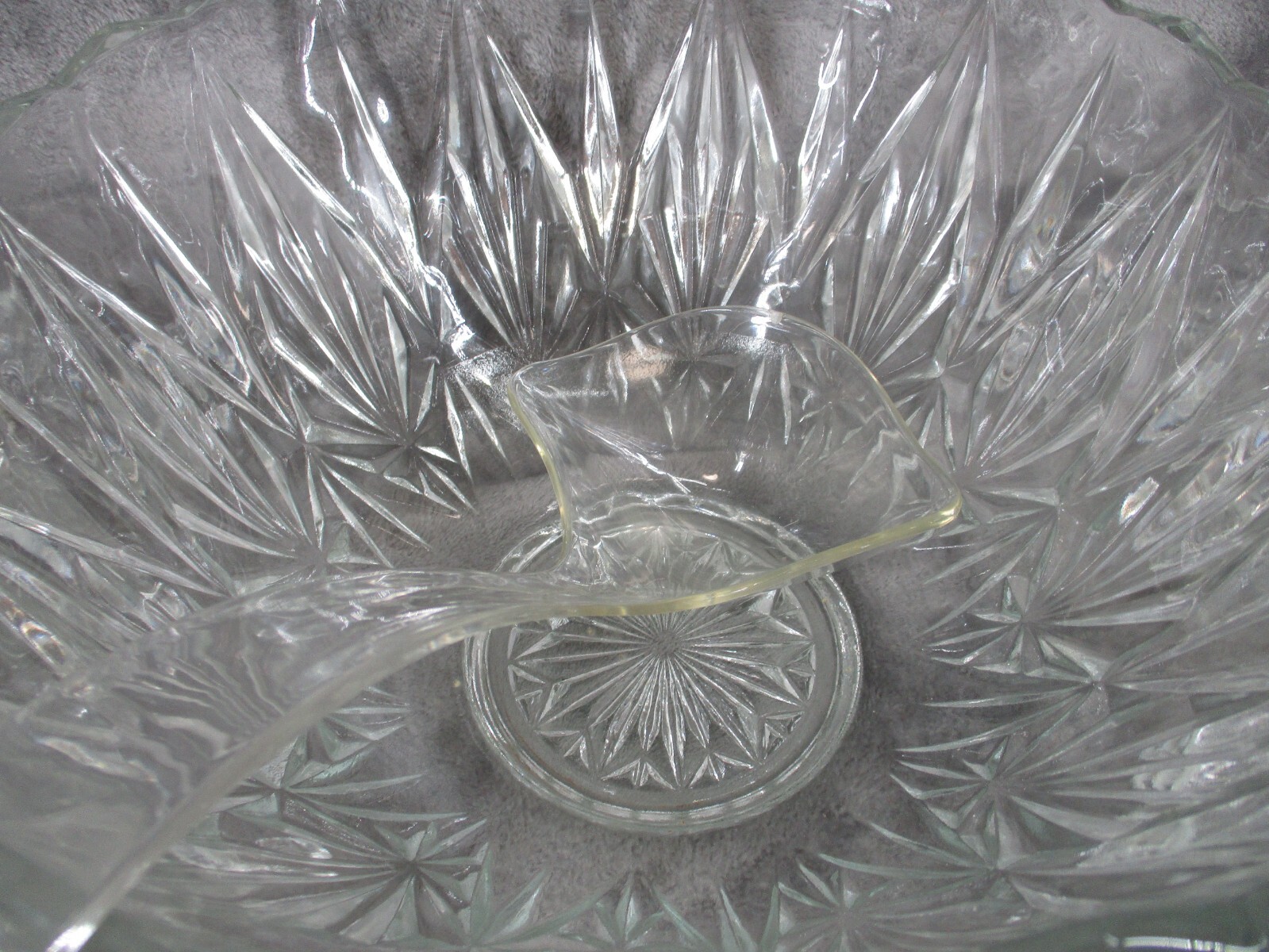 Hazel Atlas William Sport Punch Bowl Cups Hooks Set Square Crystal Cut 25 Piece