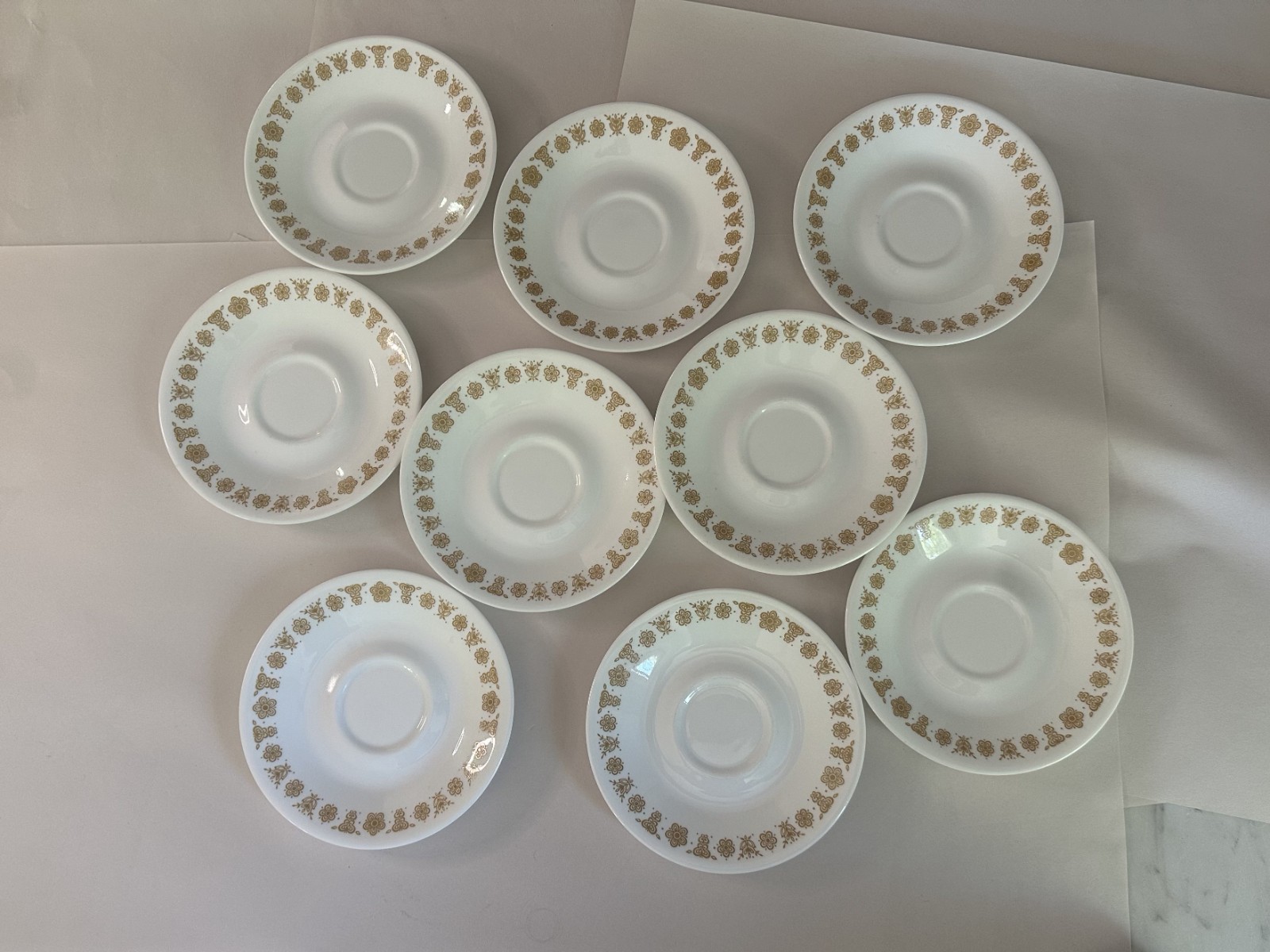 Corelle Livingware Butterfly Gold Floral Dinnerware Lot Plates Cups Bowl USA