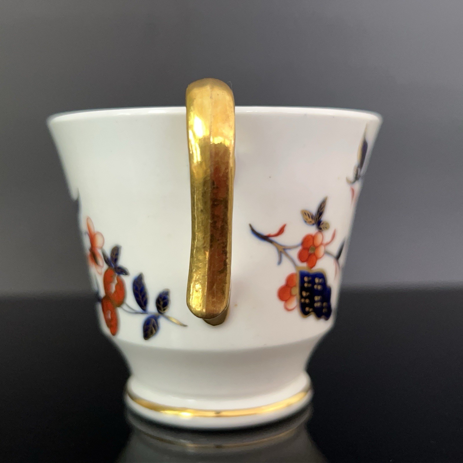 Antique Early Spode Cup & Saucer Japanese Imari C1810 Porcelain Gilt Blue Red