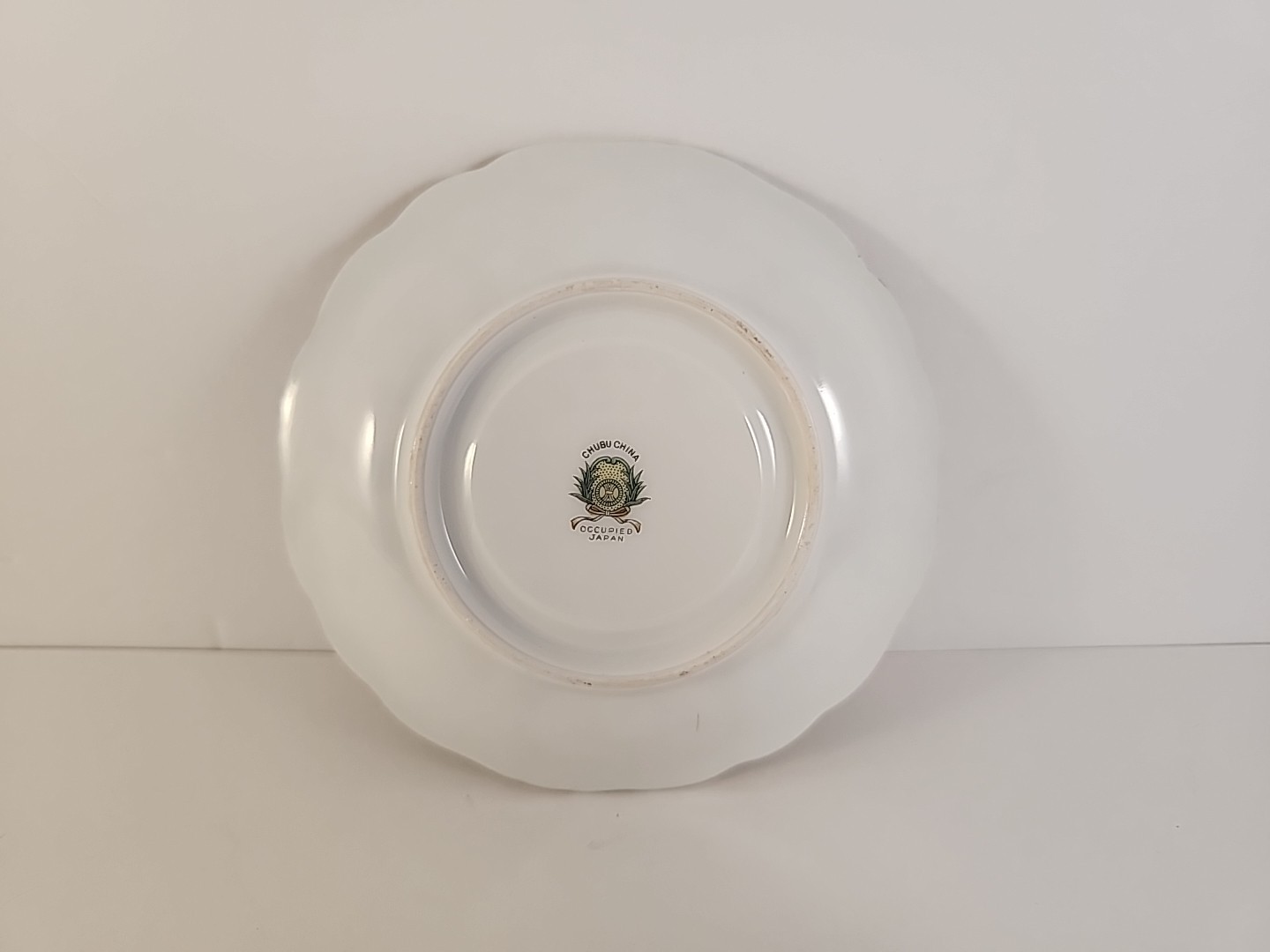 Vintage Chubu China Saucer Made in Occupied Japan Hand-Painted Gold Gilt Moriage