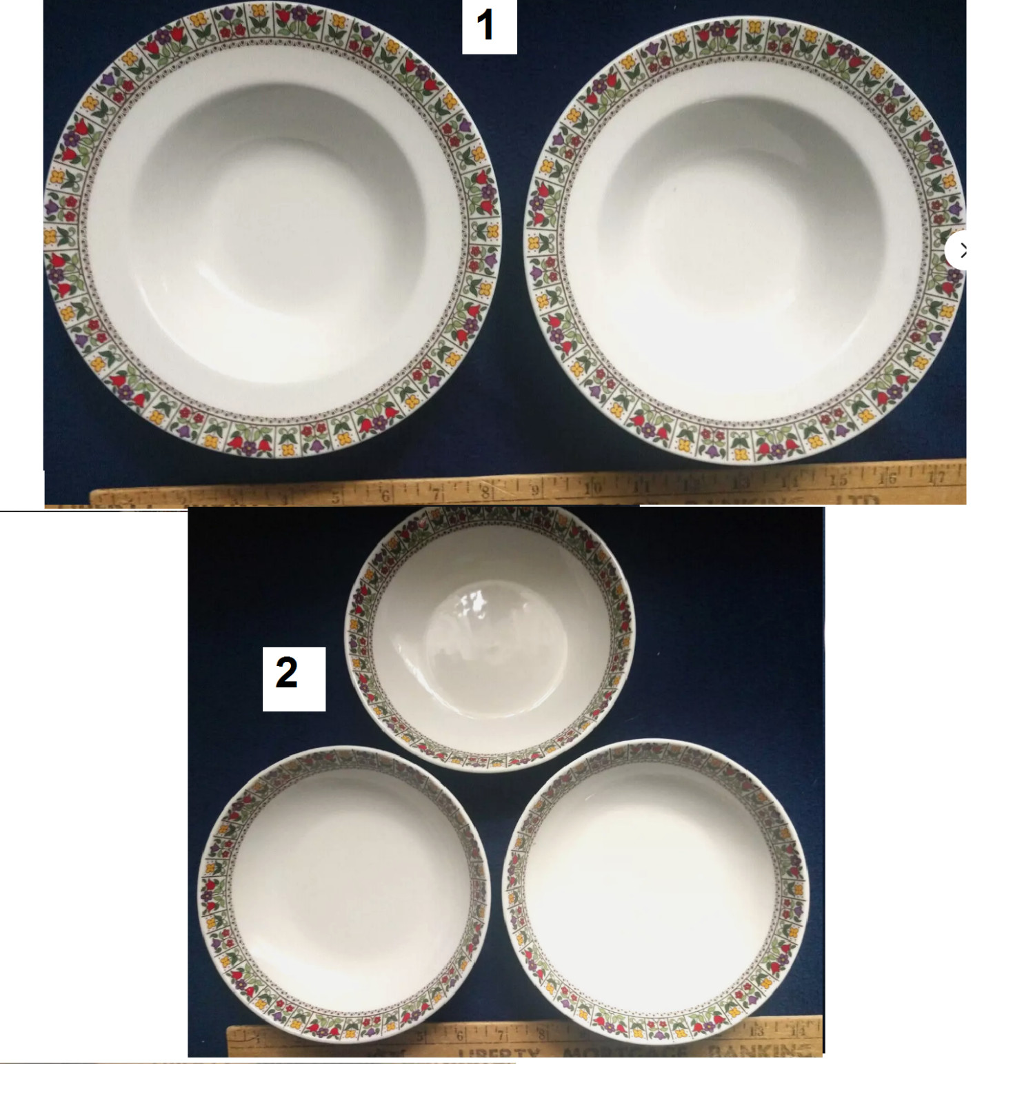 Select Royal Doulton Fireglow BOWL: Rim Soup 8″ or Coupe Cereal 6.75″