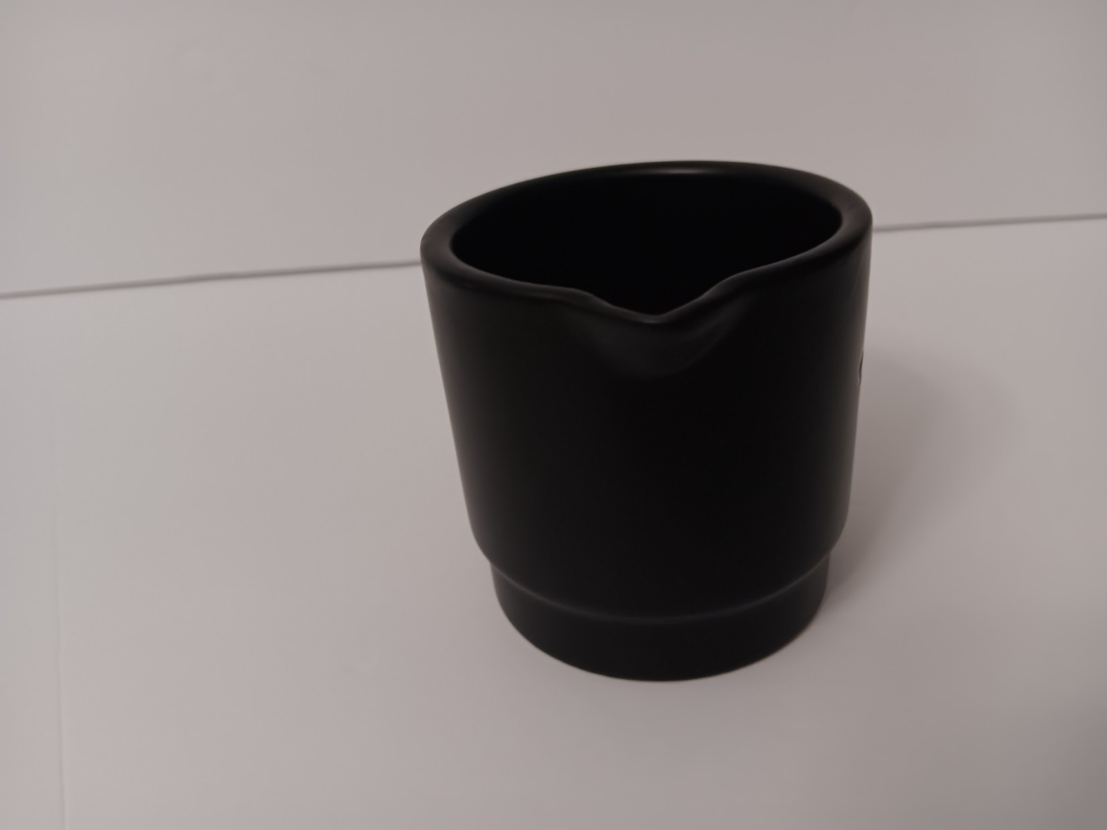Vintage Earthenware Individual Coffee Creamer Black Pitcher 3″ Inches Tall