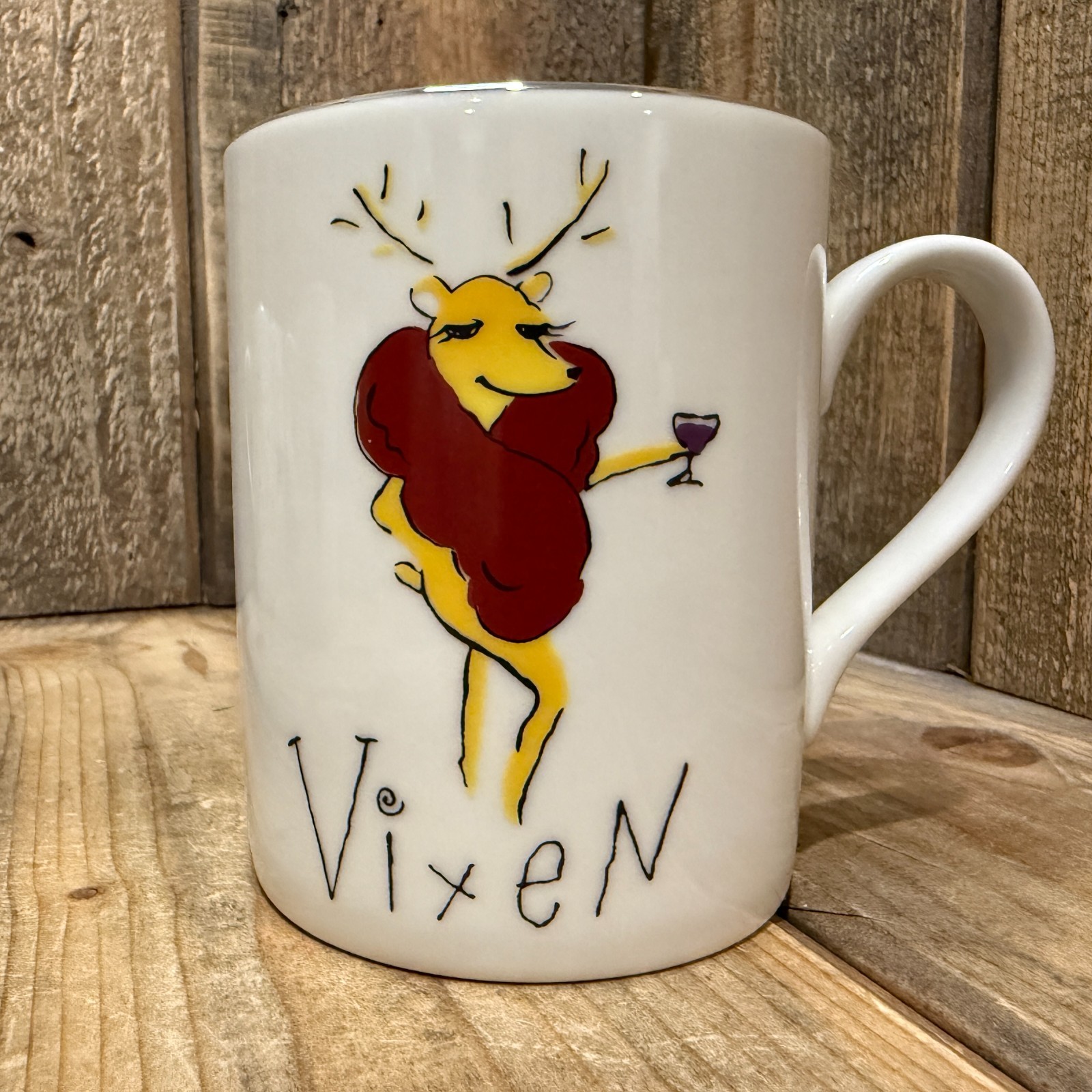 POTTERY BARN VINTAGE REINDEER MUGS – MIXED FULL SET OF 8 ~ HOLIDAY CHRISTMAS